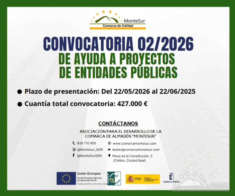 Convocatoria 02/2026 para ayuntamientos de la comarca de Almadén